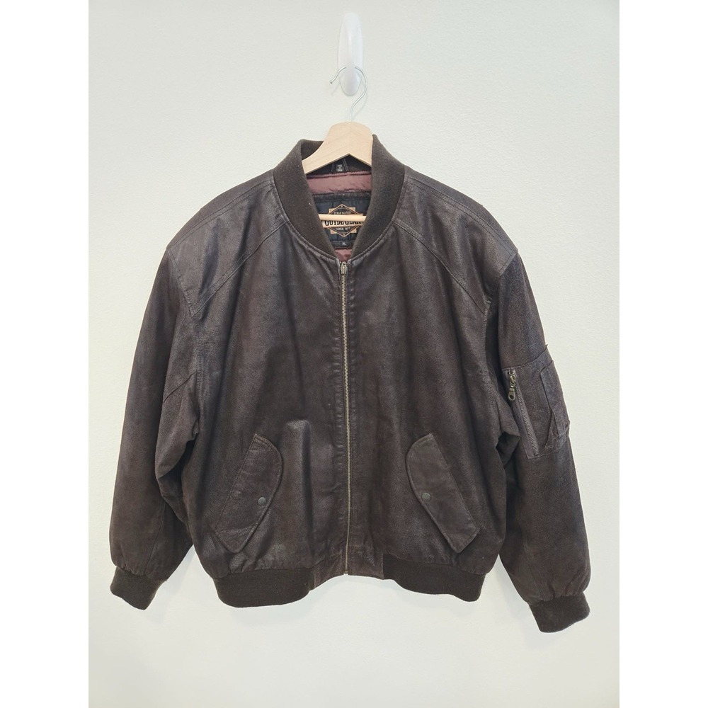 Field Gear Vintage Brown‎ Leather Motorcycle Outdoor Jacket Mens Coat Size XL